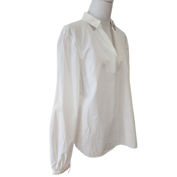Reiss White Veronica Long Sleeved Classic V-Neck Blouse Size 8 - Picture 7 of 14